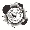 sun and moon eclipse tattoo design idea