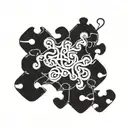 interconnected puzzle pieces forming a heart tattoo design idea