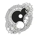 sun and moon eclipse tattoo design idea
