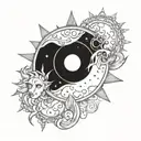 sun and moon eclipse tattoo design idea