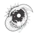 sun and moon eclipse tattoo design idea