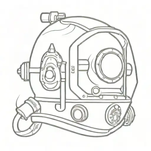 scuba diving helmet tattoo design idea