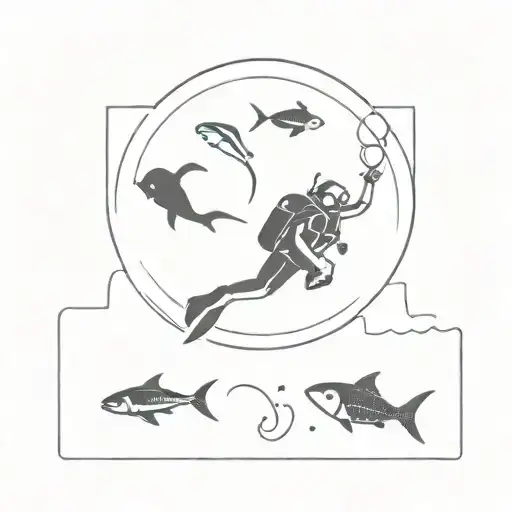 scuba diving tattoo design idea