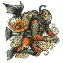 scuba diver tattoo design idea