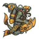 scuba diver tattoo design idea