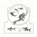 scuba diving tattoo design idea