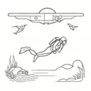 scuba diving tattoo design idea