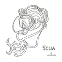 scuba diving tattoo design idea