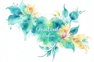 gratitude before optimism tattoo design idea