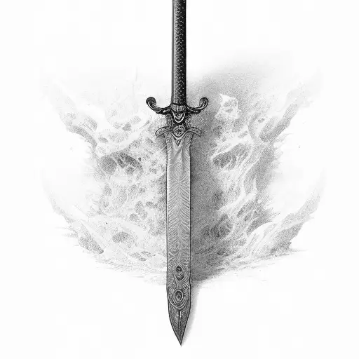 Sketch Sword Tattoo Idea - BlackInk AI