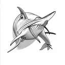 A minimalist hammerhead shark tattoo design idea