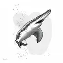 A minimalist hammerhead shark tattoo design idea