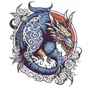 dark indigo cryptid  tattoo design idea