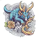 dark indigo cryptid  tattoo design idea