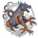 dark indigo cryptid  tattoo design idea