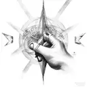  tarot card, hand, cloud,  tattoo design idea