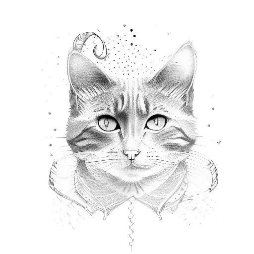 one line tattoo with the name "Sipsi" and cat themed tattoo design idea