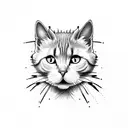 one line tattoo with the name "Sipsi" and cat themed tattoo design idea