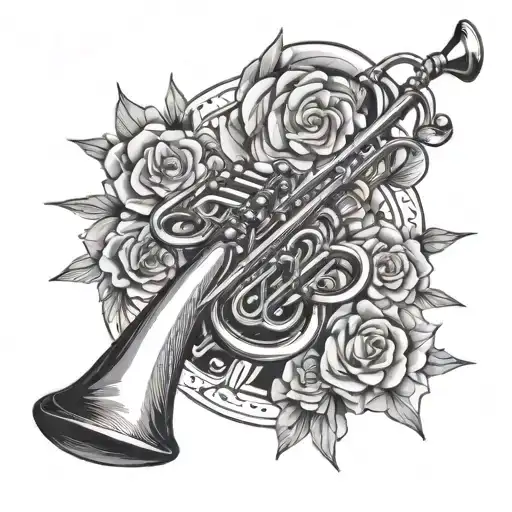 trombone tattoo design idea
