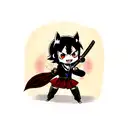 katana with Bat and dominator symbol in Japanese  tattoo design idea