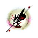 katana with Bat and dominator symbol in Japanese  tattoo design idea