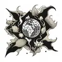 earth melting surreal natural elements geometric designs human influence tattoo design idea