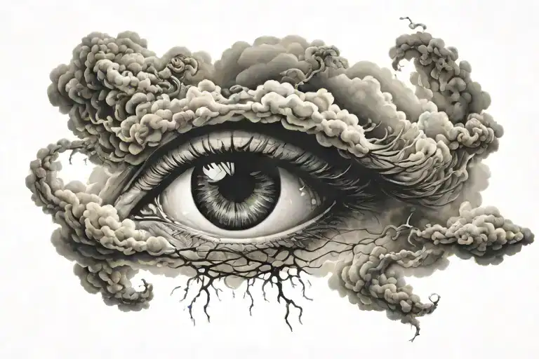 heaven eye cloud storm tattoo design idea