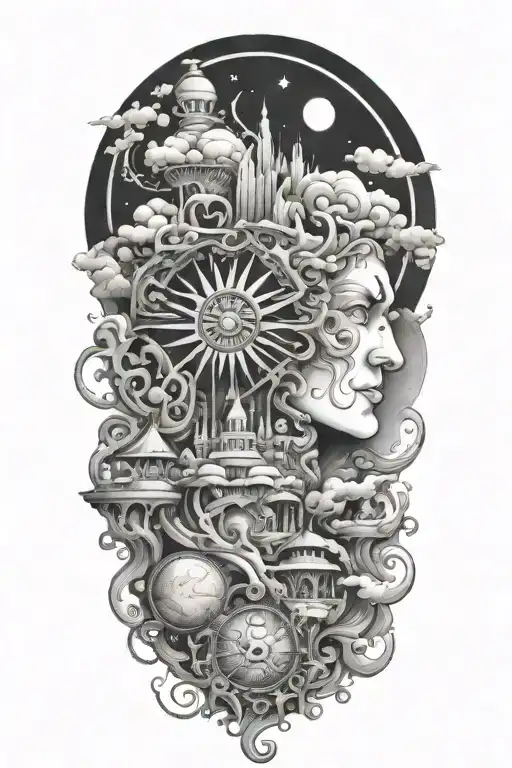 odyssey through the realm of consciousness tattoo design idea