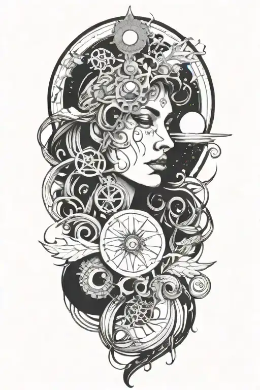 odyssey through the realm of consciousness no human tattoo design idea