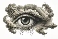 heaven eye cloud storm tattoo design idea