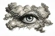 heaven eye cloud storm tattoo design idea