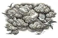 heaven birds eye cloud storm tattoo design idea