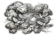 heaven birds eye cloud storm tattoo design idea