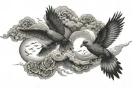heaven birds eye cloud storm tattoo design idea