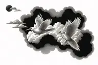 heaven birds eye cloud storm tattoo design idea