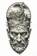 ascending man tattoo design idea