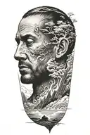 ascending man tattoo design idea