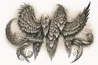 heaven wings pathway tattoo design idea
