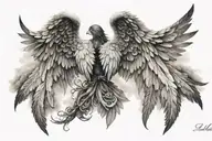heaven wings pathway tattoo design idea