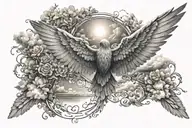 heaven wings pathway sky tattoo design idea