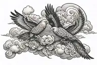 heaven birds eye cloud storm tattoo design idea