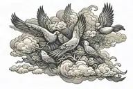 heaven birds eye cloud storm tattoo design idea