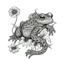 Frogs, Lizards, Snakes, Flowers tattoo design idea