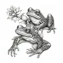 Frogs, Lizards, Snakes, Flowers tattoo design idea