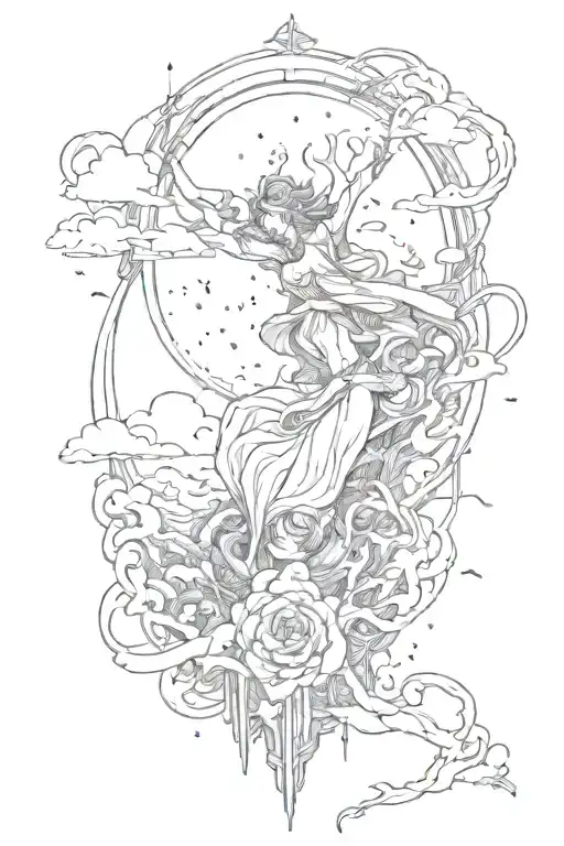 I pray that these things never end The sand and the sea The rush of the waters The crash of the heavens The prayer of me tattoo design idea