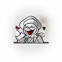 Scrooge McDuck sitting in a leather chair in a black suit.  Against the background of the casino and the roulette table tattoo design idea