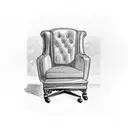 Scrooge McDuck sitting in a leather chair in a black suit.  Against the background of the casino and the roulette table tattoo design idea