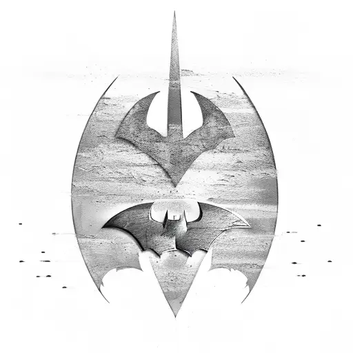 Batman symbol with carnationa tattoo design idea