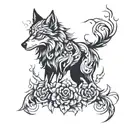 gypsy wolf lightning tattoo design idea
