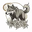 gypsy wolf lightning tattoo design idea